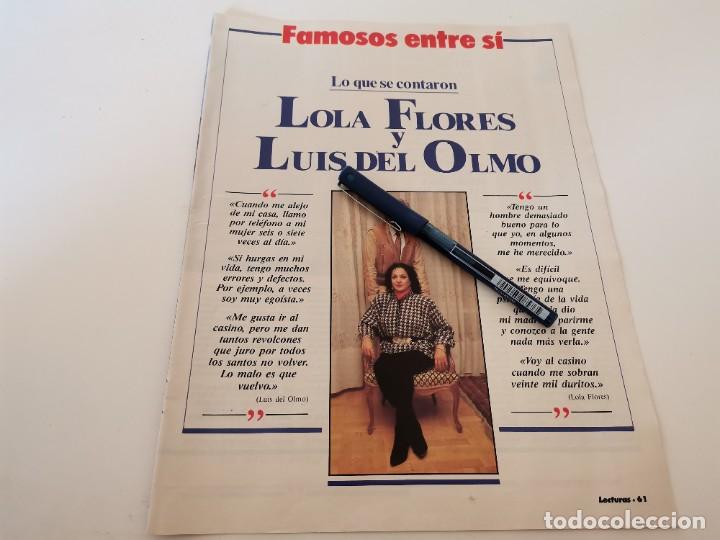 Coleccionismo de revistas y peri&oacute;dicos: LOLA FLORES Y LUIS DEL OLMO RECORTE REVISTA 7 P&Aacute;GINAS 1985