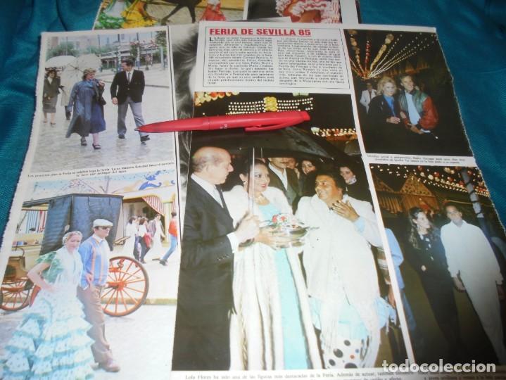 Coleccionismo de revistas y peri&oacute;dicos: RECORTE : LOLA FLORES, FERIA DE SEVILLA. SEMANA, MAYO 1985(#)