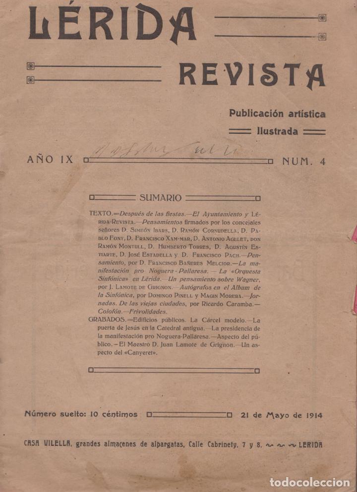 Coleccionismo de revistas y peri&oacute;dicos: LERIDA REVISTA &ndash; PUBLICACI&Oacute;N ART&Iacute;STICA ILUSTRADA &ndash; 1914