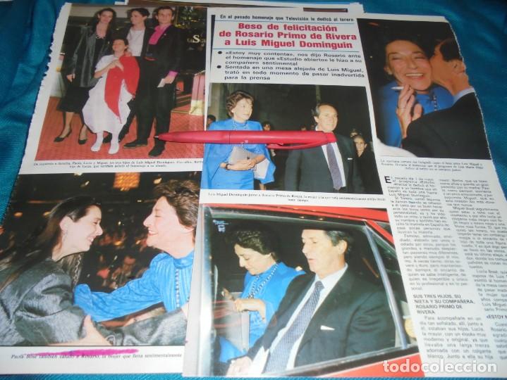 Coleccionismo de Revistas y Peri&oacute;dicos: RECORTE : MIGUEL BOS&Eacute;, EN HOMENAJE A SU PADRE, LUIS MIGUEL DOMINGUIN. SEMANA, MAYO 1985(#)
