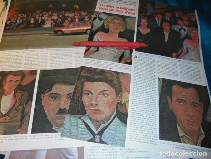 Coleccionismo de Revistas y Peri&oacute;dicos: RECORTE : LOS MITOS DE HOLLYWOOD VISTOS POR ANDY WARHOL. SEMANA, FBRO 1985 (#)