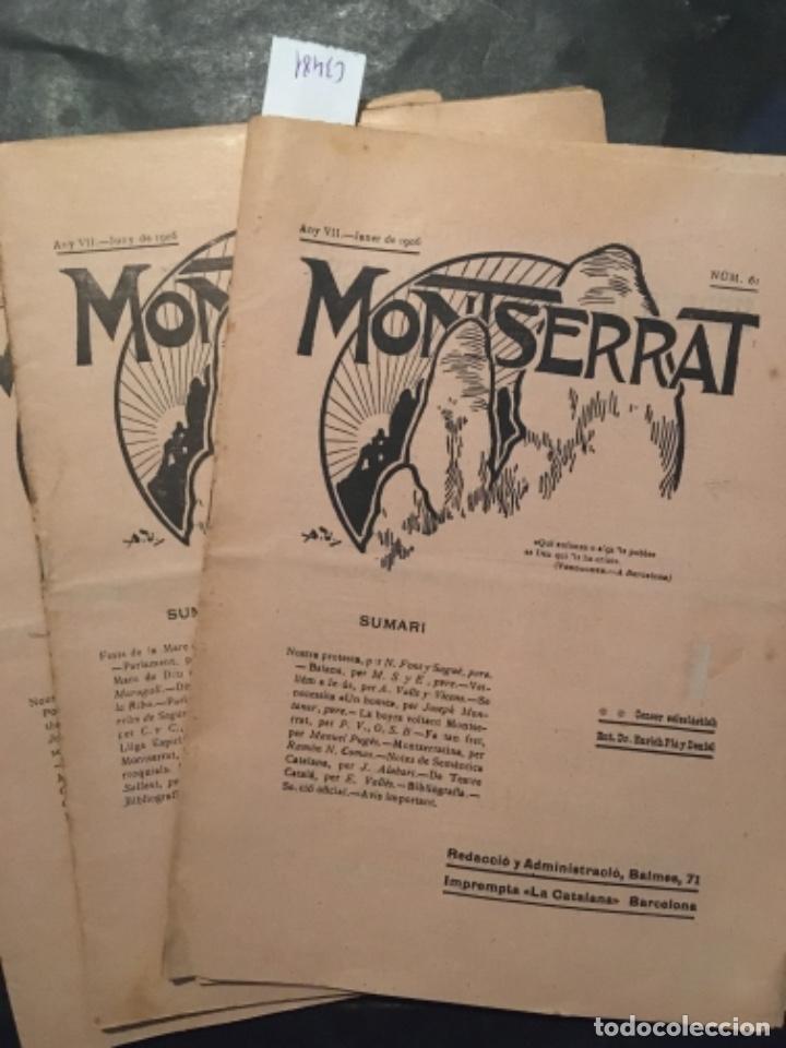 Collezionismo di Riviste e Giornali: LOTE 9 PERIODICOS MONTSERRAT 1906