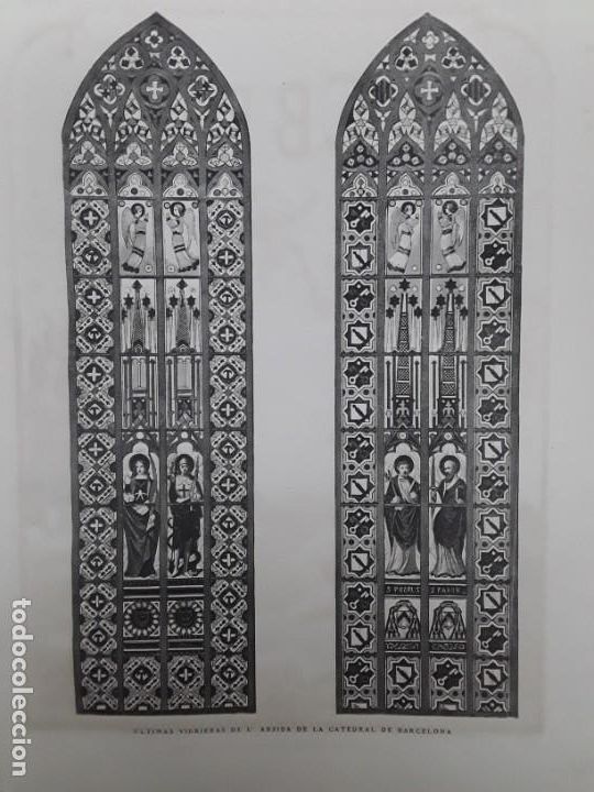 Coleccionismo de revistas y peri&oacute;dicos: CATEDRAL BARCELONA INTERIOR VIDRIERAS / JOSEPHN ANTON Y ISIDRO MUNTADAS CAMPENY FABRICA HILOS 1882