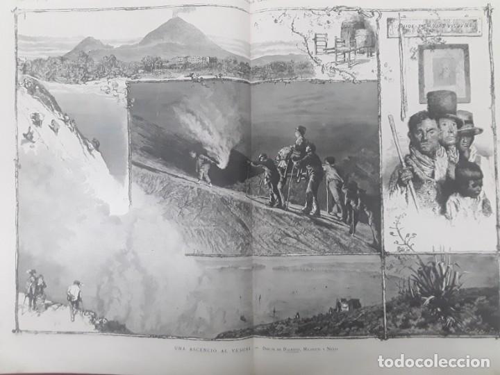 Coleccionismo de revistas y peri&oacute;dicos: UNA ASCENSION AL VESUBIO VOLCAN / LA FRESERA NAPOLITANA NAPOLES FRESAS REVISTA A&Ntilde;O 1882
