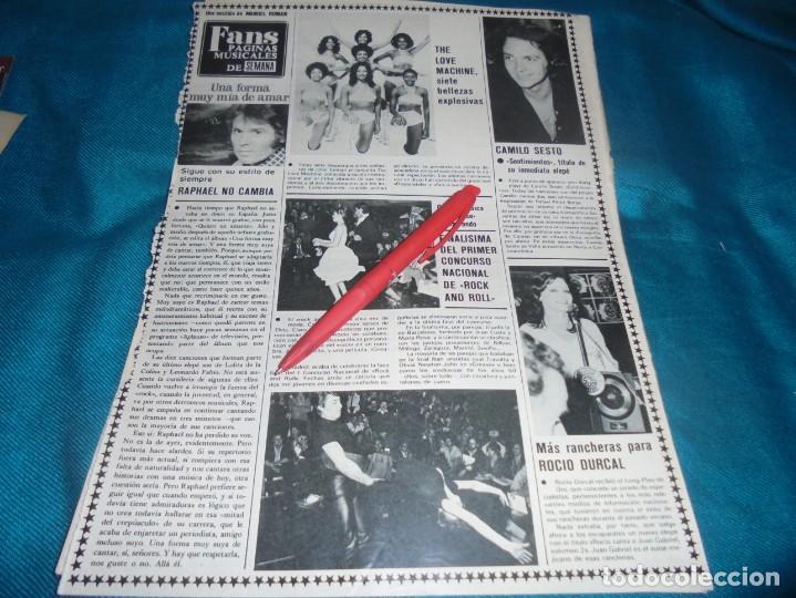 Collezionismo di Riviste e Giornali: RECORTE : CAMILO SESTO. ROCIO JURADO. RAPHAEL. SEMANA, NOVIMBRE 1978 (#)