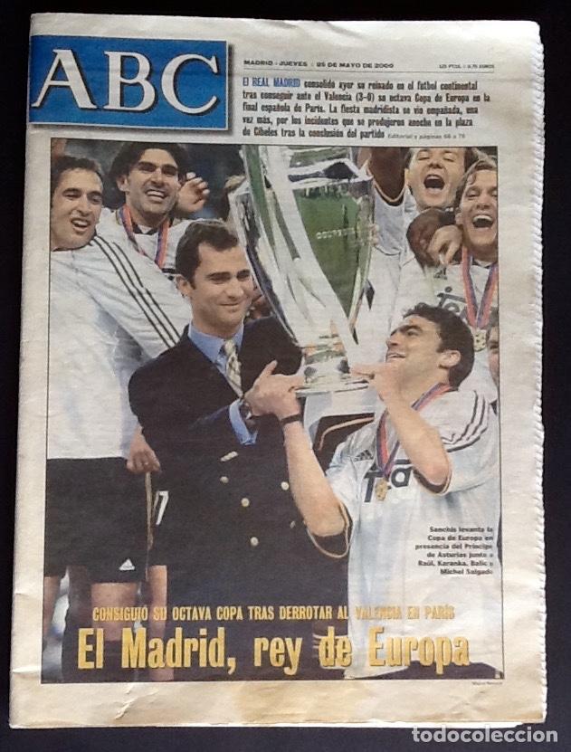 Coleccionismo de Revistas y Peri&oacute;dicos: DIARIO - ABC 2000. EL MADRID REY DE EUROPA.. OCTAVA COPA REAL MADRID..ENVIO INCLUIDO.