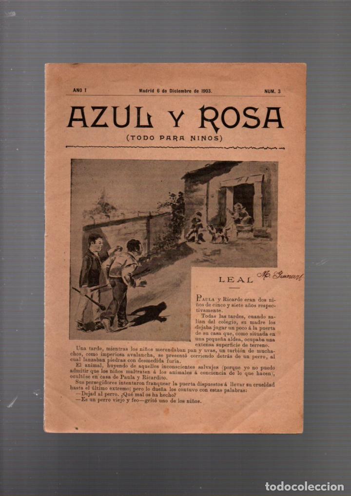 Collection Magazines and Newspapers: AZUL Y ROSA. TODO PARA NI&Ntilde;OS. N&ordm; 3. PAGINAS 34 A 48. MADRID, 6 DICIEMBRE 1903