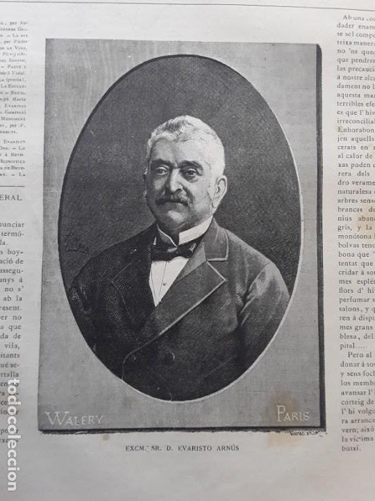 Coleccionismo de revistas y peri&oacute;dicos: EVARISTO ARNUS BANQUER BARCELONA / B.ANGEL MASSANET TENOR REVISTA A&Ntilde;O 1882