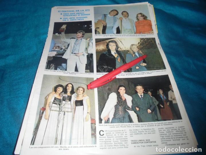 Coleccionismo de revistas y peri&oacute;dicos: RECORTE : VI FESTIVAL DE LA OTI : CAMILO SESTO, M&ordf; JOSE CANTUDO. SEMANA, NVMBRE 1977 (#)