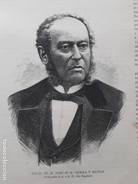 Colecionismo de Revistas e Jornais: JOSEPH M&ordf; SERRA Y MU&Ntilde;OZ CHILE BARCELONA MARINA MERCANTE / JORDI HAQUETTE CUADRO REVISTA A&Ntilde;O 1882