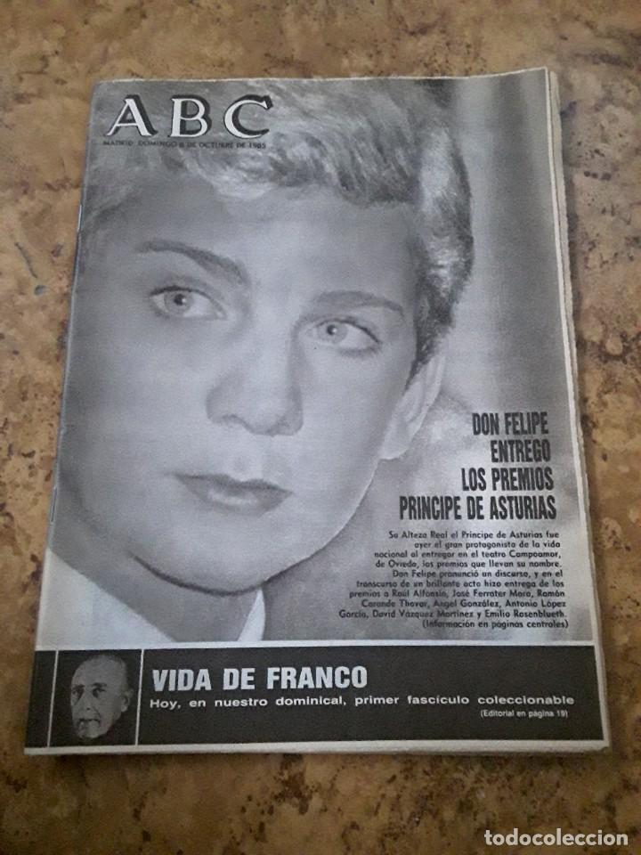 Coleccionismo de Revistas y Peri&oacute;dicos: Revista abc domingo 6 de octubre de 1985 don Felipe entrega los premios pr&iacute;ncipe de Asturias la vid