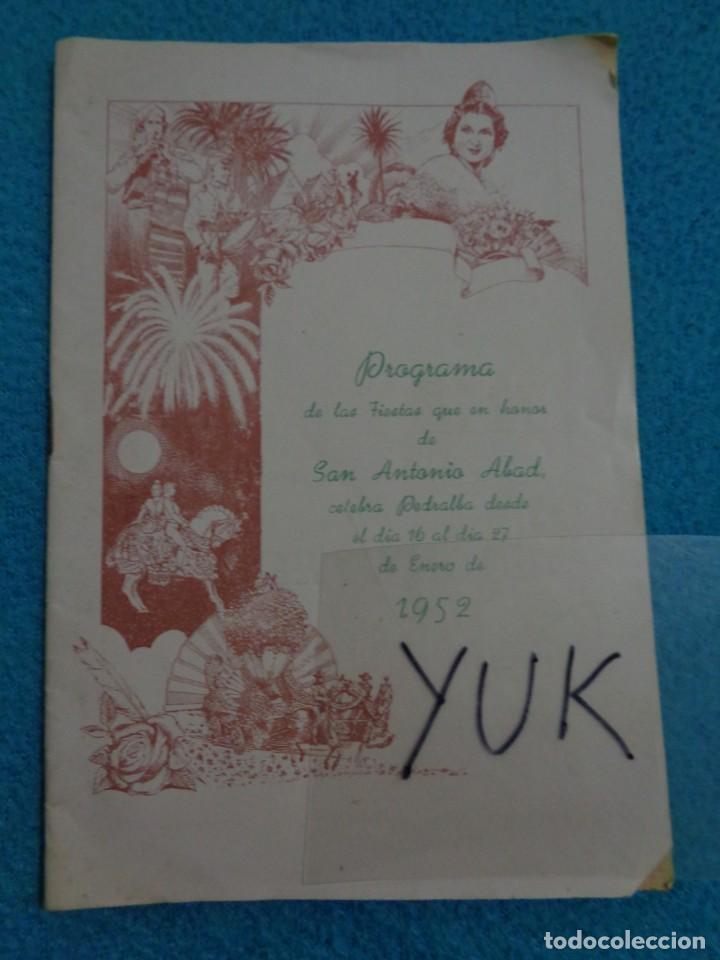Coleccionismo de Revistas y Peri&oacute;dicos: PROGRAMA DE FIESTAS DE SAN ANTONIO DE ABAD DE PEDRALBA 1952 ( VALENCIA )