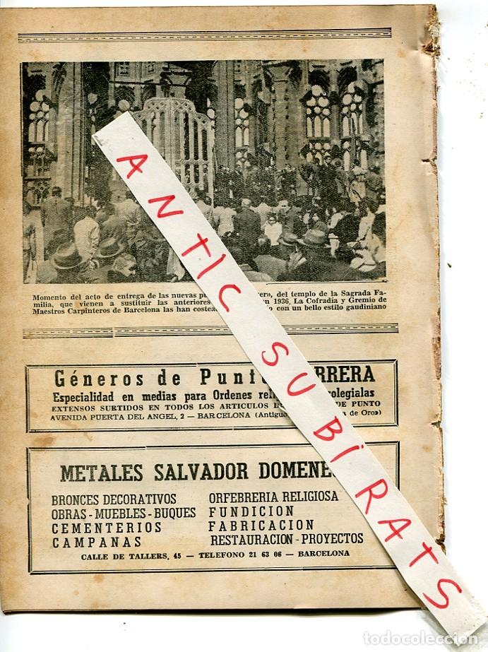 Coleccionismo de revistas y peri&oacute;dicos: REVISTA ENTERA A&Ntilde;O 1953 ACTO EN LA SAGRADA FAMILIA NUEVAS PUERTAS DEL ROSER ANTINI GAUDI BARCELONA