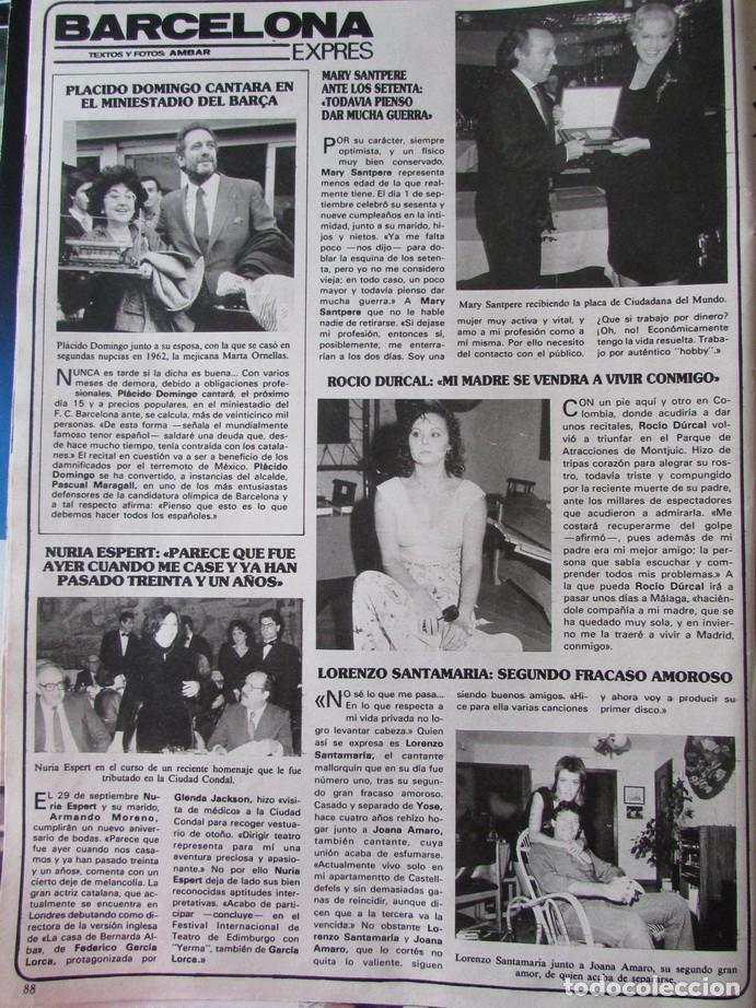Coleccionismo de Revistas y Peri&oacute;dicos: RECORTE REVISTA SEMANA N.&ordm; 2431 1986 ROC&Iacute;O D&Uacute;RCAL, PL&Aacute;CIDO DOMINGO, LORENZO SANTAMAR&Iacute;A
