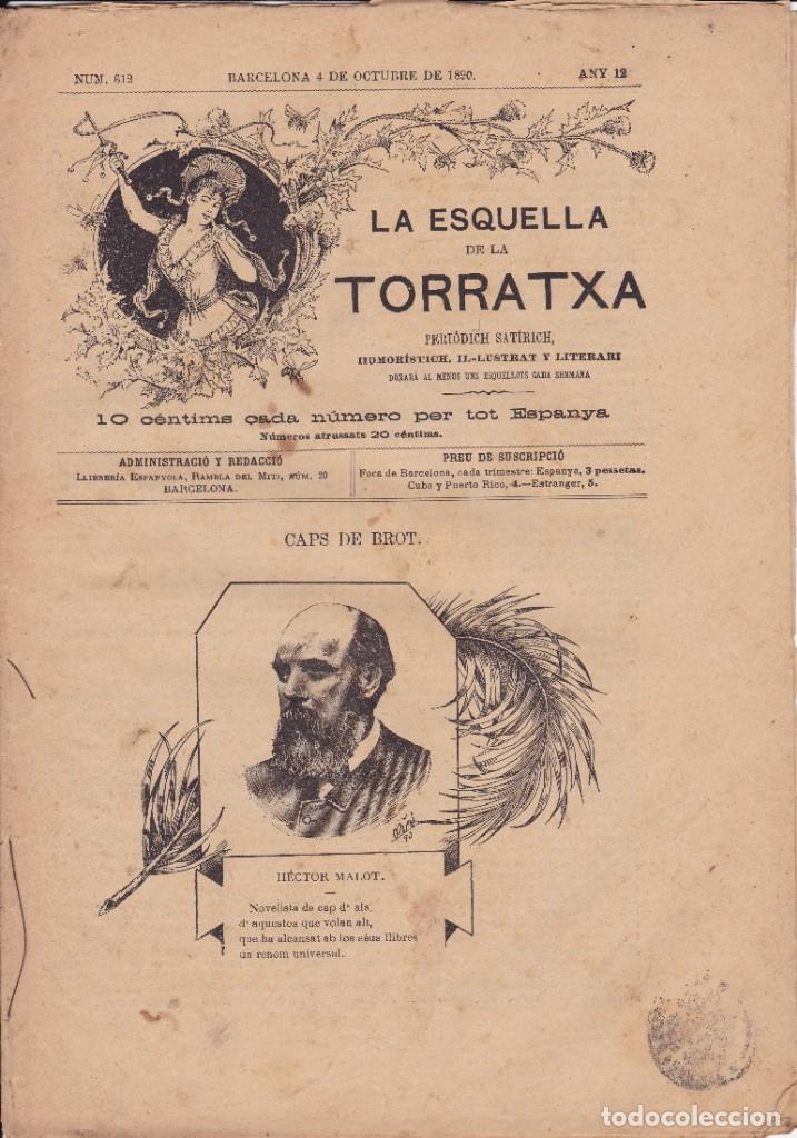 Coleccionismo de revistas y peri&oacute;dicos: La Esquella de la Torratxa n&ordm; 612 Barcelona Peridich Sat&iacute;rich H&eacute;ctor Malot Novelista