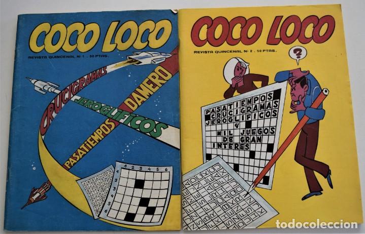 COCO LOCO REVISTA QUINCENAL DE PASATIEMPOS Nº 1 Y 2 - EDICIONES VÉRTICE AÑO 1980 - MUY RARAS (Coleccionismo - Revistas y Periódicos Modernos (a partir de 1.940) - Otros)