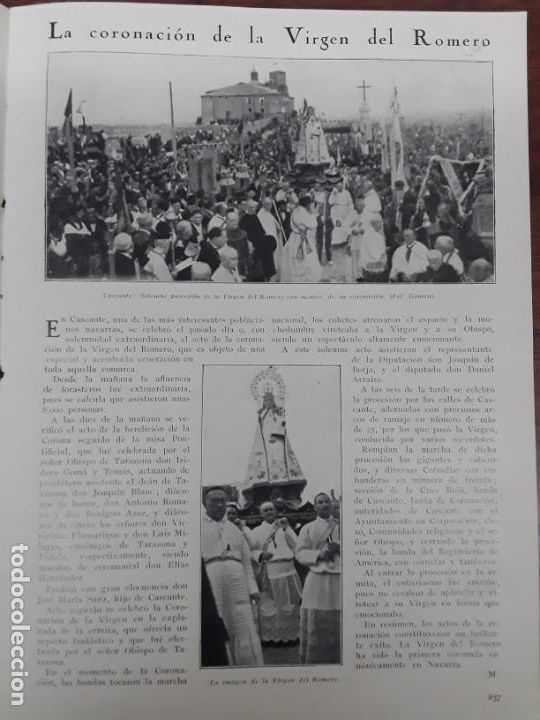 Collezionismo di Riviste e Giornali: CORONACION VIRGEN ROMERO CASCANTE HIGUERA DE LA SIERRA EXPOSICION INTERNACIONAL BARCELONA 1929