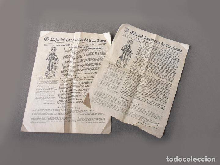 Coleccionismo de Revistas y Peri&oacute;dicos: DOS N&Uacute;MEROS DE LA HOJA DEL SANTUARIO DE SANTA GEMA. 1972