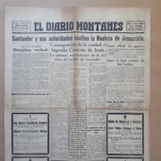Coleccionismo de Revistas y Periódicos: EL DIARIO MONTAÑÉS - SANTANDER 2 DE NOVIEMBRE DE 1937 - GUERRA CIVIL ESPAÑOLA - II GUERRA MUNDIAL
