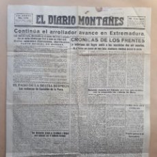 Coleccionismo de Revistas y Periódicos: EL DIARIO MONTAÑÉS - SANTANDER 13 DE AGOSTO DE 1938 - GUERRA CIVIL ESPAÑOLA - II GUERRA MUNDIAL