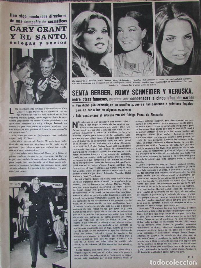 Coleccionismo de Revistas y Peri&oacute;dicos: RECORTE REVISTA SEMANA N.&ordm; 1638 1971 SENTA BERGER, ROMY SCHNEIDER, SOYUZ-11