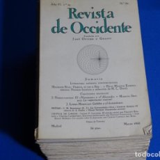 Coleccionismo de Revistas y Periódicos: REVISTA DE OCCIDENTE. ORTEGA Y GASSET. 15 TOMOS. 3-5-6-10-13-14-15-22-23-25-26-29-30-36 Y 60.