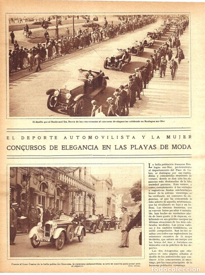 Coleccionismo de Revistas y Peri&oacute;dicos: 1925 HOJA REVISTA FRANCIA BOULOGNE SUR-MER BOULEVARD ST BEUVE DESFILE AUTOM&Oacute;VILES CONCURSO ELEGANCIA