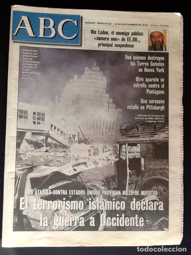 Coleccionismo de Revistas y Peri&oacute;dicos: PERIODICO ABC 2001. - TERRORISMO ISLAMICO. EL ENVIO ESTA INCLUIDO.