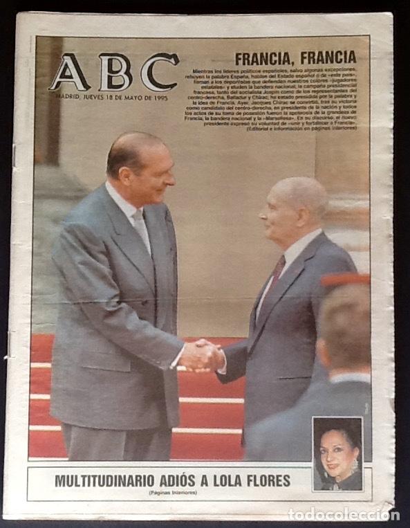 Coleccionismo de Revistas y Peri&oacute;dicos: PERIODICO ABC 1995. - ADIOS A LOLA FLORES Y FRANCIA. EL ENVIO ESTA INCLUIDO.