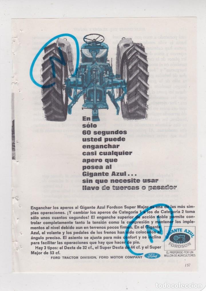 Coleccionismo de Revistas y Peri&oacute;dicos: PUBLICIDAD T 1963. ANUNCIO GIGANTE AZUL FORDSON SUPER MAJOR. FORD TRACTOR DIVISION