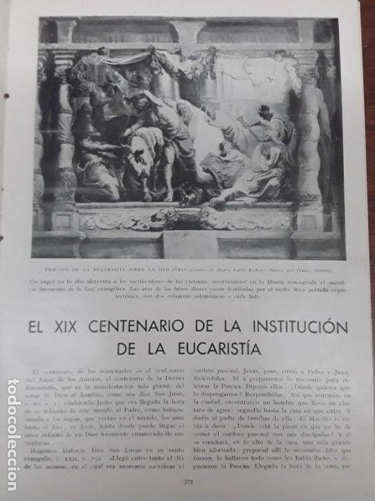 Collection Magazines and Newspapers: EL XIX CENTENARIO INSTITUCION EUCARISTIA HOMENAJE SALVADOR BARONE SAN JOSE MONTA&Ntilde;A BARCELONA 1933