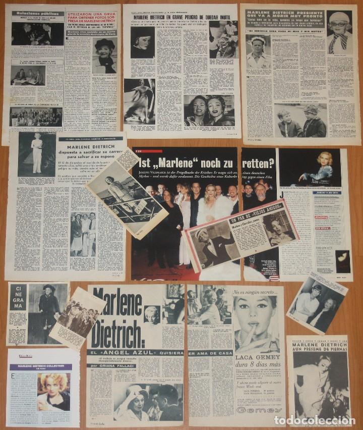Coleccionismo de Revistas y Peri&oacute;dicos: MARLENE DIETRICH lote prensa spain clippings 1950s/1970s magazine articles press photos