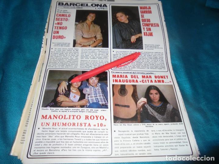 Coleccionismo de revistas y peri&oacute;dicos: RECORTE : CAMILO SESTO. MARIA DEL MAR BONET. MARUJA GARRIDO. SEMANA, NVMBRE 1980 (#)