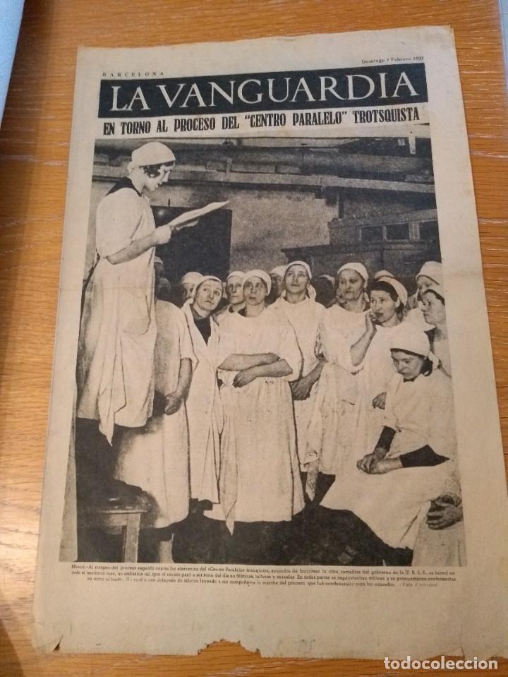 Coleccionismo de revistas y peri&oacute;dicos: La Vanguardia 4 pags. 7 de Febrero 1937 Trotsquista la escuela nueva unificada guerra civil