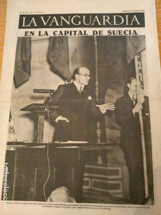 Coleccionismo de revistas y peri&oacute;dicos: La Vanguardia 4 pags Enero 1937 Barcelona la juventud laboral por la nueva Catalu&ntilde;a guerra civil