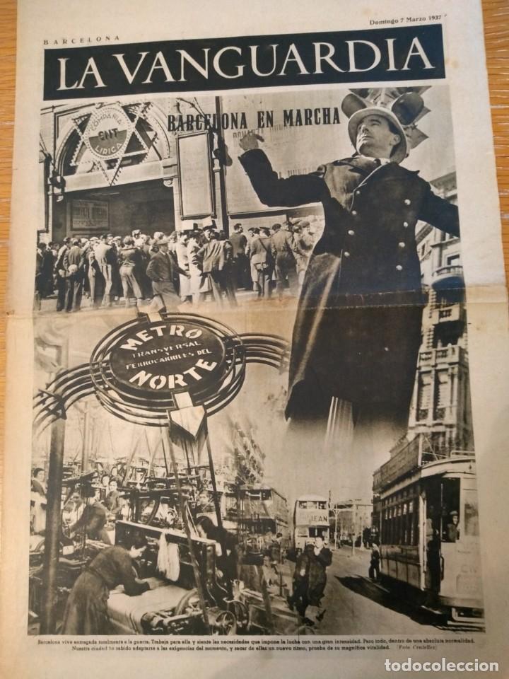 Coleccionismo de revistas y peri&oacute;dicos: La Vanguardia 4 pags Marzo 1937 Barcelona en marcha guerra civil la vida en la ciudad