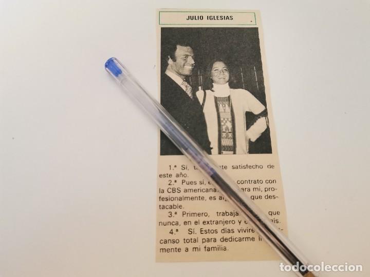 Coleccionismo de Revistas y Peri&oacute;dicos: JULIO IGLESIAS RECORTE REVISTA 1977