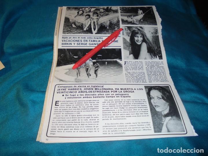 Colecionismo de Revistas e Jornais: RECORTE : VACACIONES DE JANE BIRKIN, EN FAMILIA. SEMANA, AGTO 1977(#)