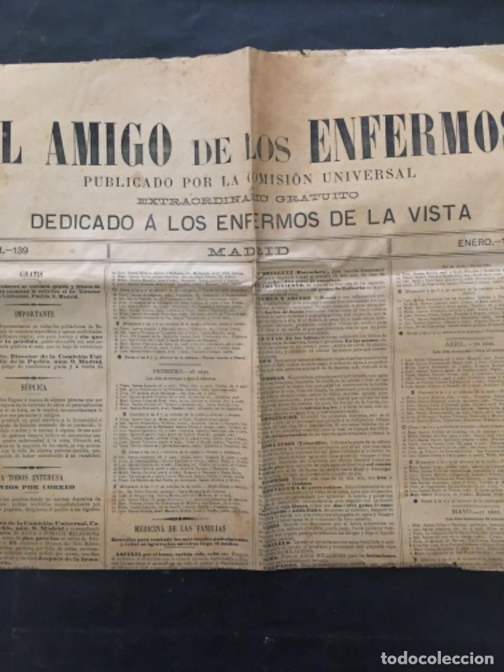 Coleccionismo de Revistas y Peri&oacute;dicos: PERIODICO EL AMIGO DE LOS ENFERMOS, 1889, DEDICADO A LOS ENFERMOS DE LA VISTA