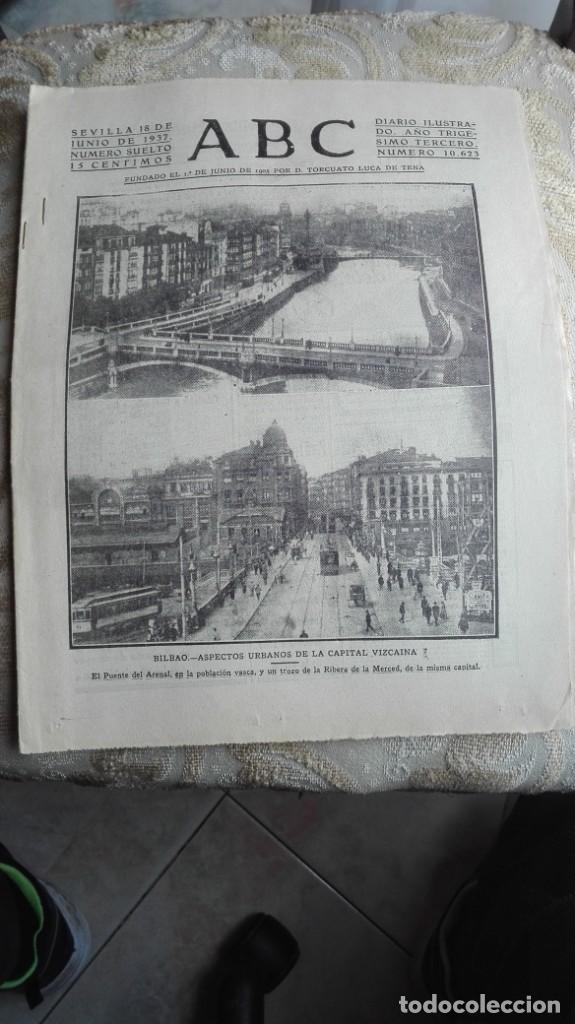 Coleccionismo de Revistas y Peri&oacute;dicos: ABC SEVILLA 18 de junio de 1937 n&uacute;mero 10623
