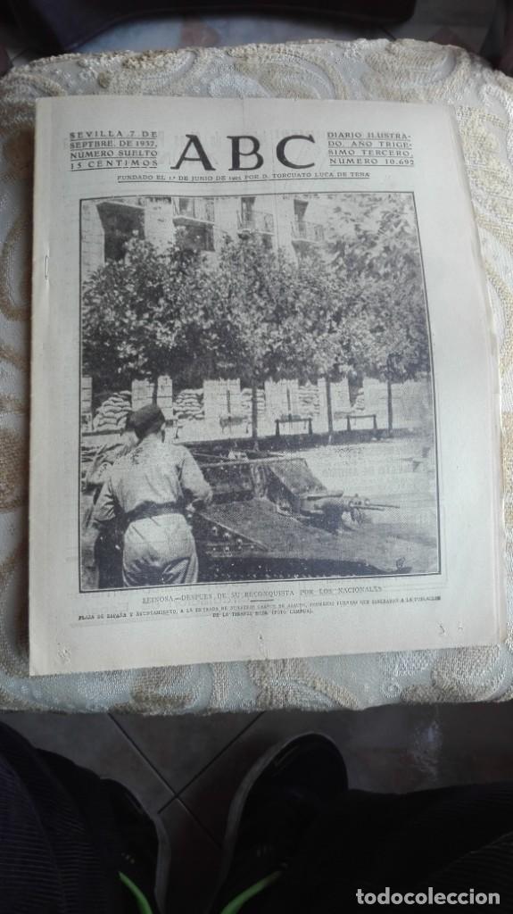 Coleccionismo de Revistas y Peri&oacute;dicos: ABC SEVILLA 7 de septiembre de 1937 n&uacute;mero 10692