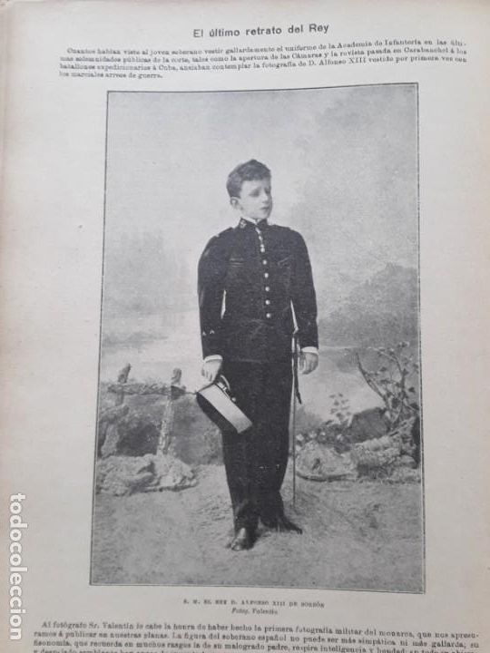 Coleccionismo de revistas y peri&oacute;dicos: RETRATO ALFONSO XIII ANARQUISMO EN BARCELONA GENERAL DESPUJOLS CUBA BALSA SIRGA POTRERO A&Ntilde;O 1896