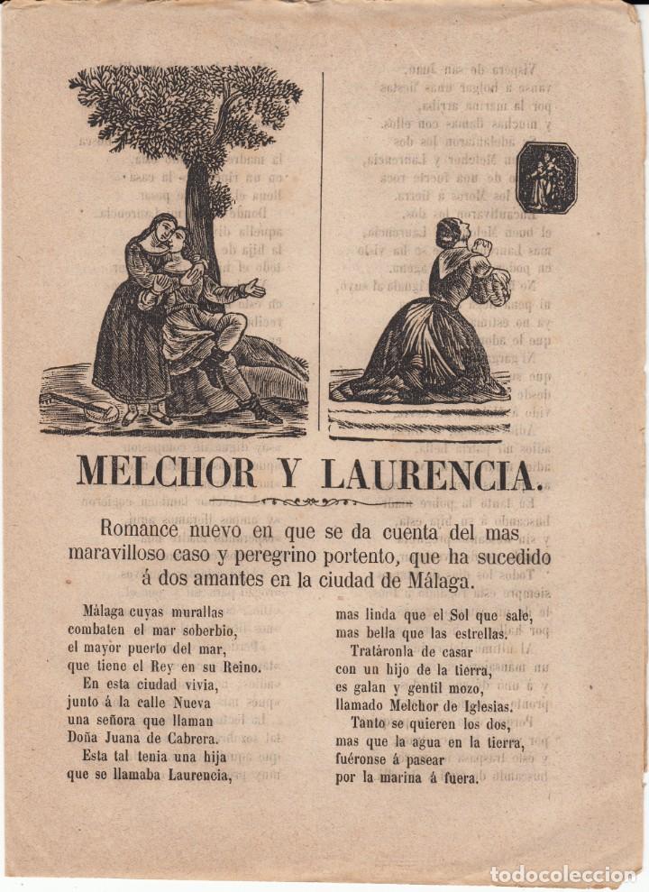 Colecionismo de Revistas e Jornais: ROMANCES - MELCHOR Y LAURENCIA EDITADO EN REUS MITAD SIGLO XIX