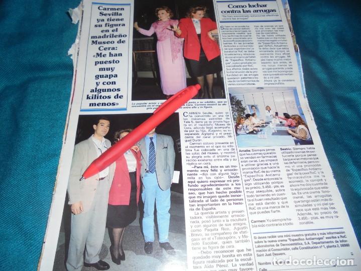 Coleccionismo de Revistas y Peri&oacute;dicos: RECORTE : CARMEN SEVILLA, YA TIENE UNA FIGURA DE CERA. SEMANA, MARZO 1994(#)