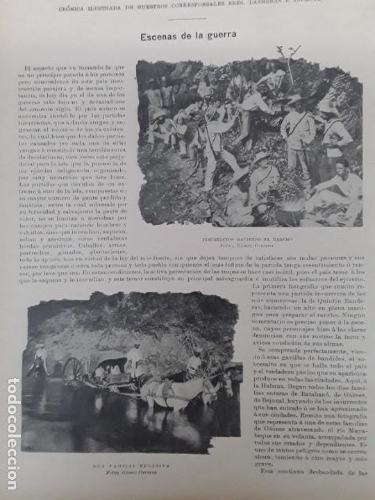 Colecionismo de Revistas e Jornais: GENERALES ESPA&Ntilde;OLES CUBA PLANA MAYOR INSURRECTA ESCENAS DE LA GUERRA REVISTA A&Ntilde;O 1896