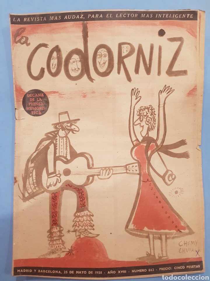 Coleccionismo de Revistas y Peri&oacute;dicos: La Codorniz , Revista Humor&iacute;stica, n&deg;862,Mayo 1958