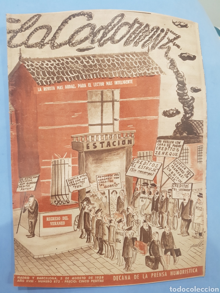 Coleccionismo de Revistas y Peri&oacute;dicos: La.Codorniz ,Revista Humor&iacute;stica, n&deg;872 ,Agosto 1958