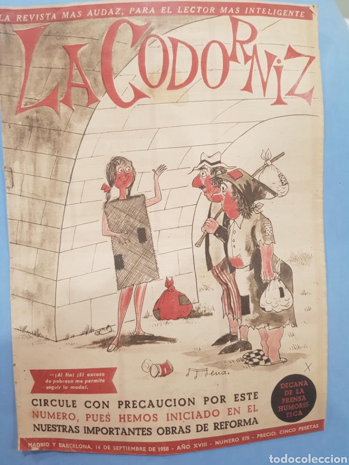 Coleccionismo de Revistas y Peri&oacute;dicos: La Codorniz, Revista Humor&iacute;stica, n&deg;878 , Septiembre 1958