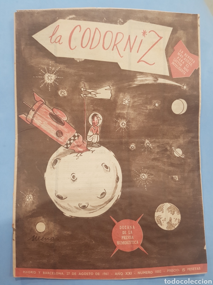 Coleccionismo de Revistas y Peri&oacute;dicos: La Codorniz Revista Humor&iacute;stica, n&deg;1032 ,Agosto 1961