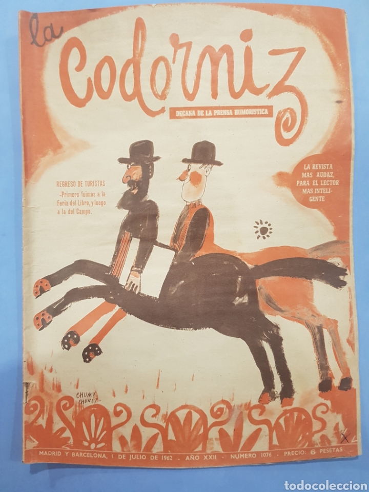 Coleccionismo de Revistas y Peri&oacute;dicos: La Codorniz Revista Humor&iacute;stica, n&deg;1076 Julio 1962